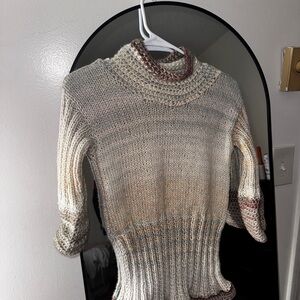 Elegant Multitone Cowl Neck Sweater